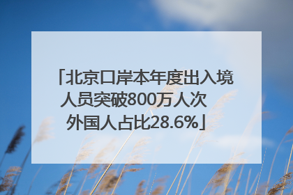 北京口岸本年度出入境人员突破800万人次 外国人占比28.6%