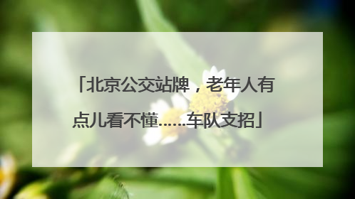 北京公交站牌，老年人有点儿看不懂……车队支招