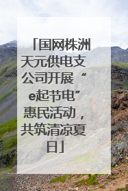 国网株洲天元供电支公司开展“e起节电”惠民活动，共筑清凉夏日