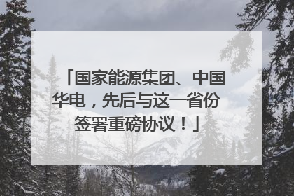 国家能源集团、中国华电，先后与这一省份签署重磅协议！