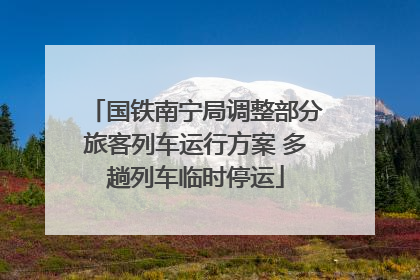 国铁南宁局调整部分旅客列车运行方案 多趟列车临时停运