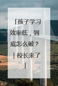 孩子学习效率低，到底怎么破？｜校长来了