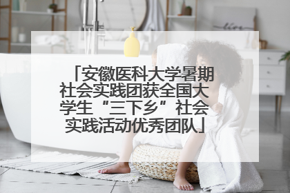 安徽医科大学暑期社会实践团获全国大学生“三下乡”社会实践活动优秀团队