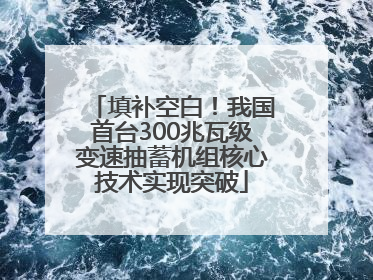 填补空白！我国首台300兆瓦级变速抽蓄机组核心技术实现突破