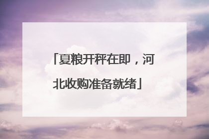夏粮开秤在即，河北收购准备就绪
