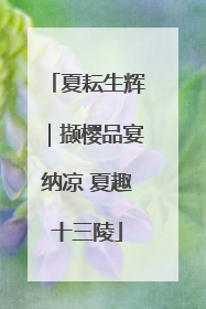 夏耘生辉｜撷樱品宴纳凉 夏趣十三陵