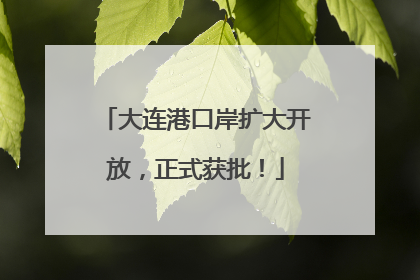 大连港口岸扩大开放，正式获批！