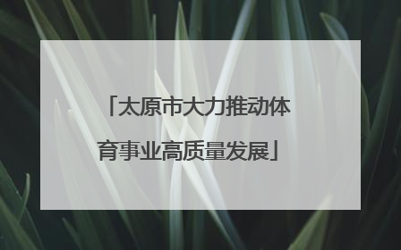 太原市大力推动体育事业高质量发展