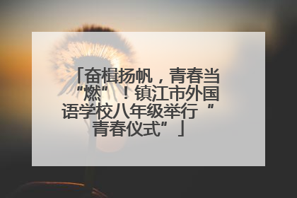 奋楫扬帆，青春当“燃”！镇江市外国语学校八年级举行“青春仪式”