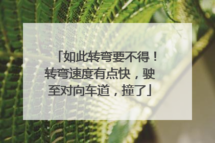 如此转弯要不得！转弯速度有点快，驶至对向车道，撞了