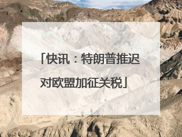 快讯：特朗普推迟对欧盟加征关税