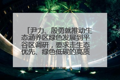尹力、殷勇就推动生态涵养区绿色发展到平谷区调研，要求走生态优先、绿色低碳的高质量发展之路