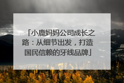 小鹿妈妈公司成长之路：从细节出发，打造国民信赖的牙线品牌
