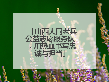 山西大同老兵公益志愿服务队：用热血书写忠诚与担当
