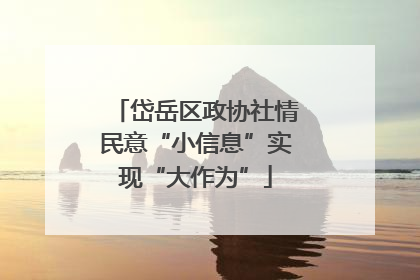 岱岳区政协社情民意“小信息”实现“大作为”