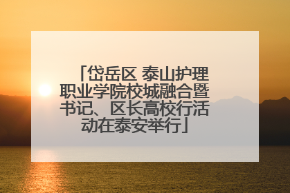 岱岳区 泰山护理职业学院校城融合暨书记、区长高校行活动在泰安举行
