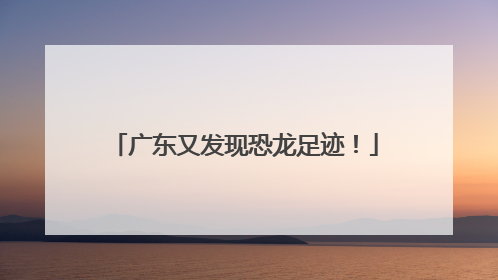 广东又发现恐龙足迹！
