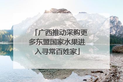 广西推动采购更多东盟国家水果进入寻常百姓家