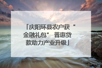 庆阳环县农户获“金融礼包” 普惠贷款助力产业升级