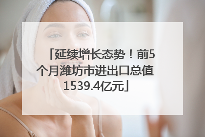 延续增长态势！前5个月潍坊市进出口总值1539.4亿元