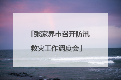 张家界市召开防汛救灾工作调度会