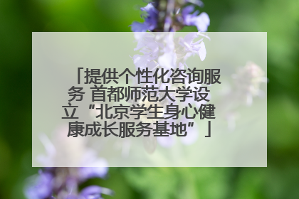 提供个性化咨询服务 首都师范大学设立“北京学生身心健康成长服务基地”