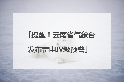 提醒！云南省气象台发布雷电Ⅳ级预警