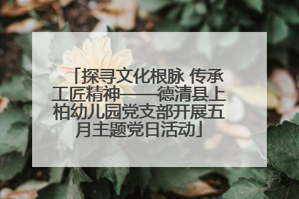 探寻文化根脉 传承工匠精神——德清县上柏幼儿园党支部开展五月主题党日活动