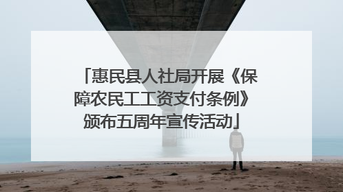 惠民县人社局开展《保障农民工工资支付条例》颁布五周年宣传活动