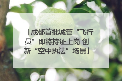 成都首批城管“飞行员”即将持证上岗 创新“空中执法”场景