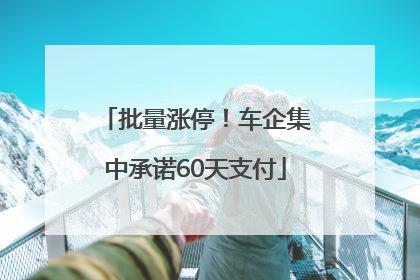 批量涨停！车企集中承诺60天支付