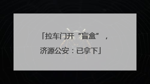 拉车门开“盲盒”，济源公安：已拿下