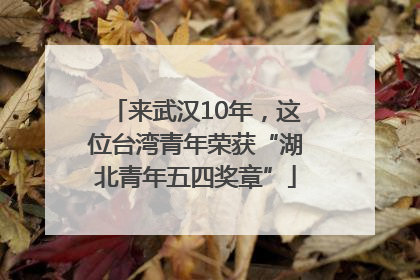 来武汉10年，这位台湾青年荣获“湖北青年五四奖章”