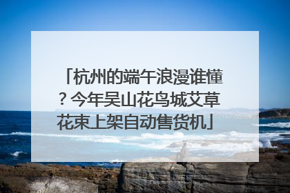 杭州的端午浪漫谁懂？今年吴山花鸟城艾草花束上架自动售货机