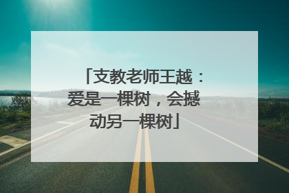 支教老师王越：爱是一棵树，会撼动另一棵树