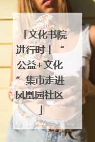 文化书院进行时丨“公益+文化”集市走进凤凰园社区