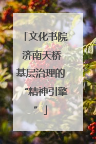 文化书院 济南天桥基层治理的“精神引擎”
