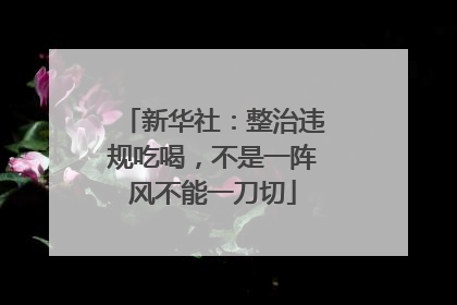 新华社：整治违规吃喝，不是一阵风不能一刀切