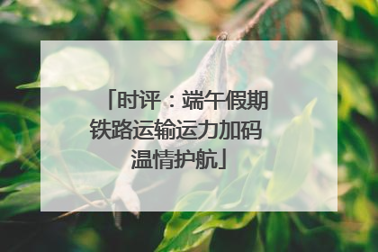 时评：端午假期铁路运输运力加码 温情护航