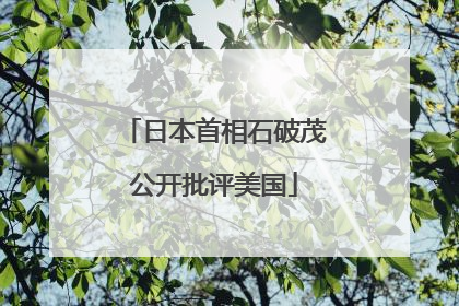 日本首相石破茂公开批评美国