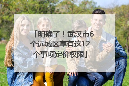 明确了！武汉市6个远城区享有这12个事项定价权限