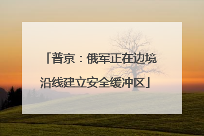 普京：俄军正在边境沿线建立安全缓冲区