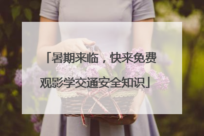 暑期来临，快来免费观影学交通安全知识