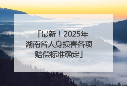 最新！2025年湖南省人身损害各项赔偿标准确定