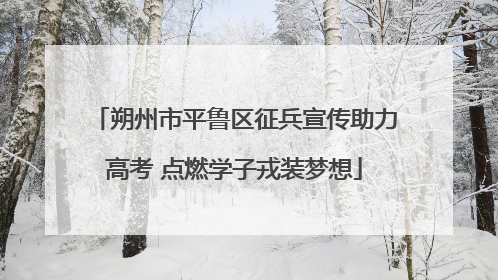 朔州市平鲁区征兵宣传助力高考 点燃学子戎装梦想
