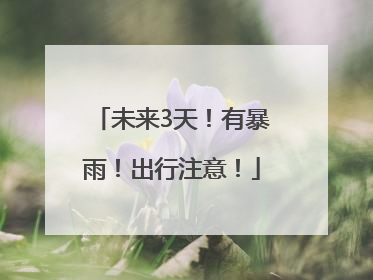 未来3天！有暴雨！出行注意！