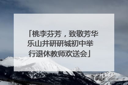 桃李芬芳，致敬芳华 乐山井研研城初中举行退休教师欢送会