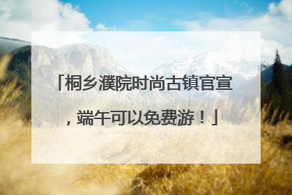 桐乡濮院时尚古镇官宣，端午可以免费游！