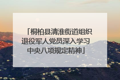 桐柏县清淮街道组织退役军人党员深入学习中央八项规定精神
