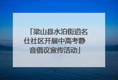 梁山县水泊街道名仕社区开展中高考静音倡议宣传活动